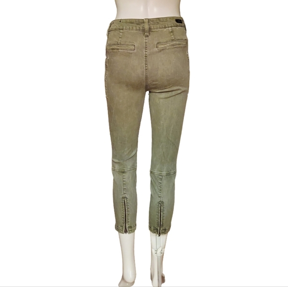 Liverpool Kylie Cropped Zip Ankle Cargo Pant In Olive Night - Picture 5 of 16